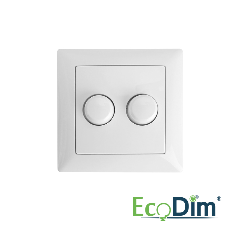 ED-10075 Duo dimmerknop passend in Busch-Jaeger Balance SI incl. centraalplaat en raamwerk