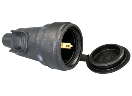 Kopp Kontraststecker Gummi mit Klappsteckerverschluss schwarz pro 10 Stück MDRLED®