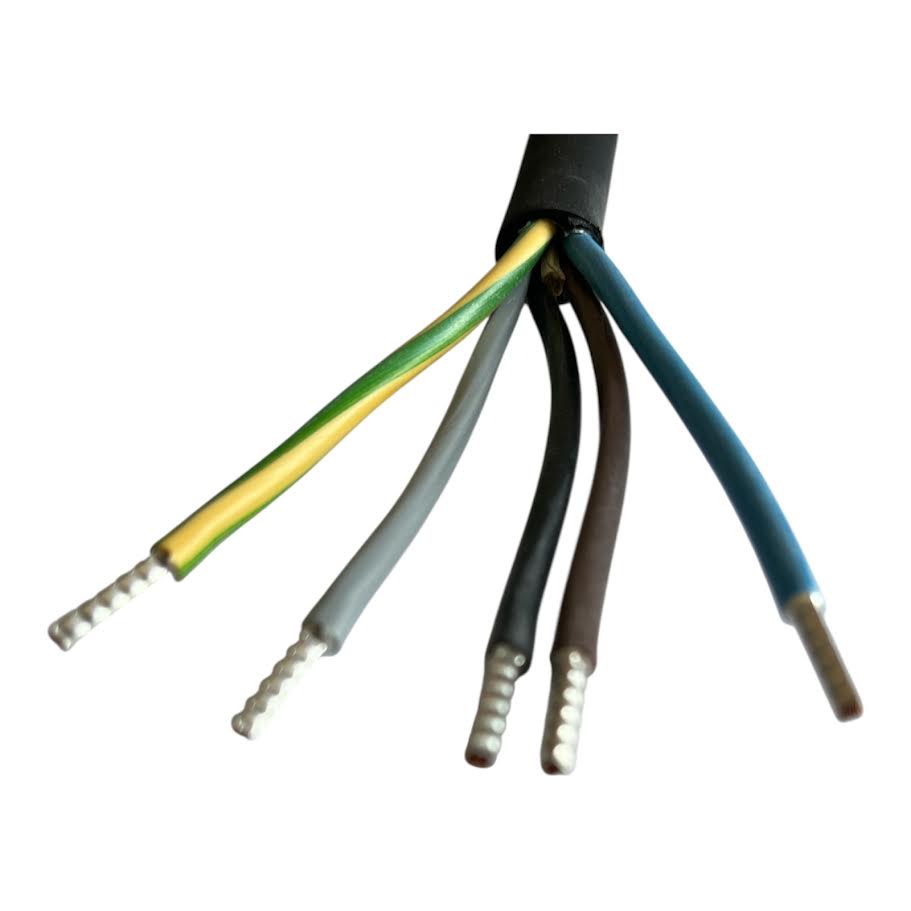 Neopreen kabel 5x2,5 mm² - 2m - 10m - zwart - flexibel, tot 90°C