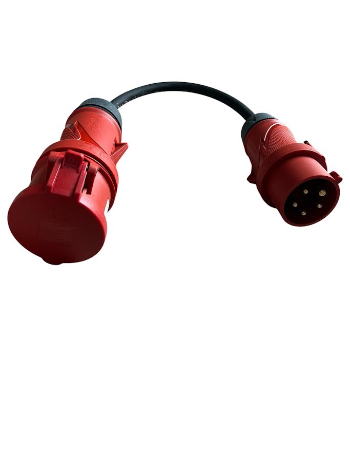 CEE MENNEKES Verlängerungskabel 400V 5x2,5 mm² 5-polig. Eingang: CEE 16A 5p Stecker. - Ausgang: CEE 32A 5p Kupplung MDRLED®