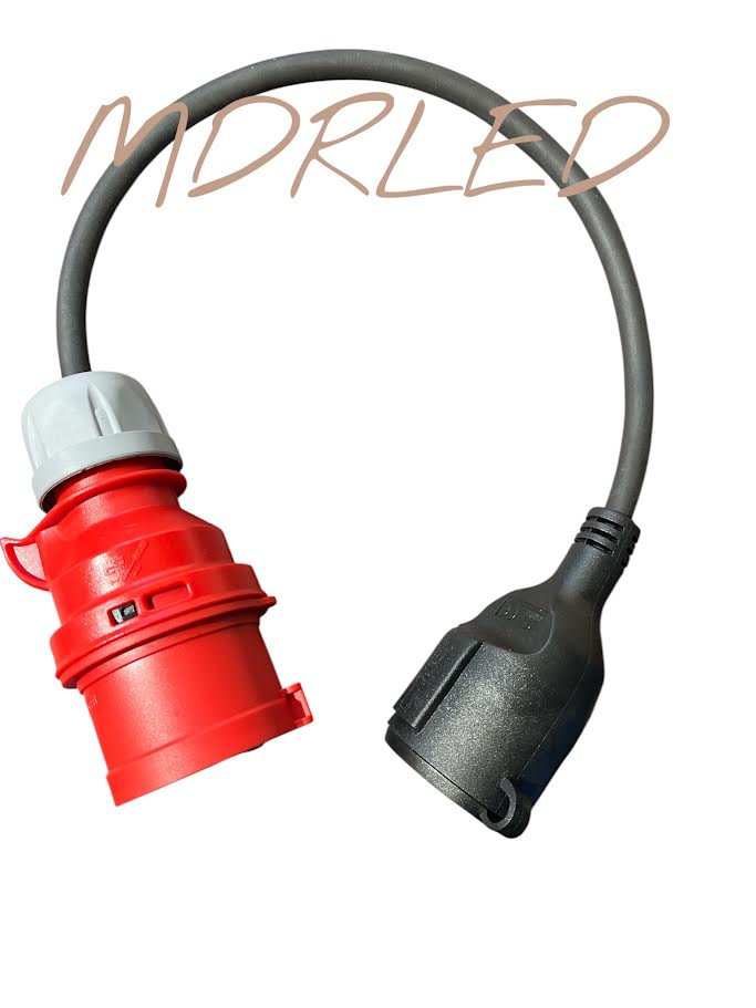 CEE 5-poliger 16A Adapter 400V auf 3-adrig 3x1,5mm 230V AC Gegenstecker MDRLED®