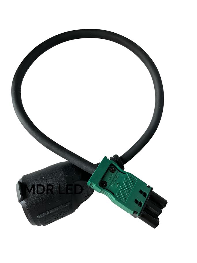 Verloopstekker 230V naar GST18®/3 Male Zwart 0.5m – MDRLED®