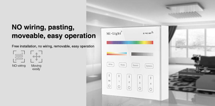 MI-LIGHT AFSTANDSBEDIENING 4 GROEPEN RGB+CCT MDRLED®