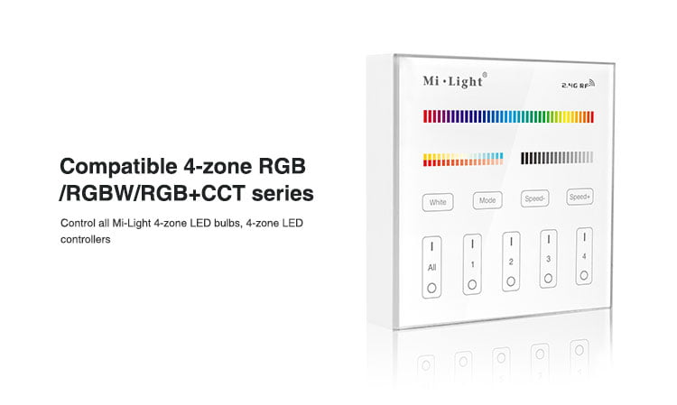 MI-LIGHT AFSTANDSBEDIENING 4 GROEPEN RGB+CCT MDRLED®