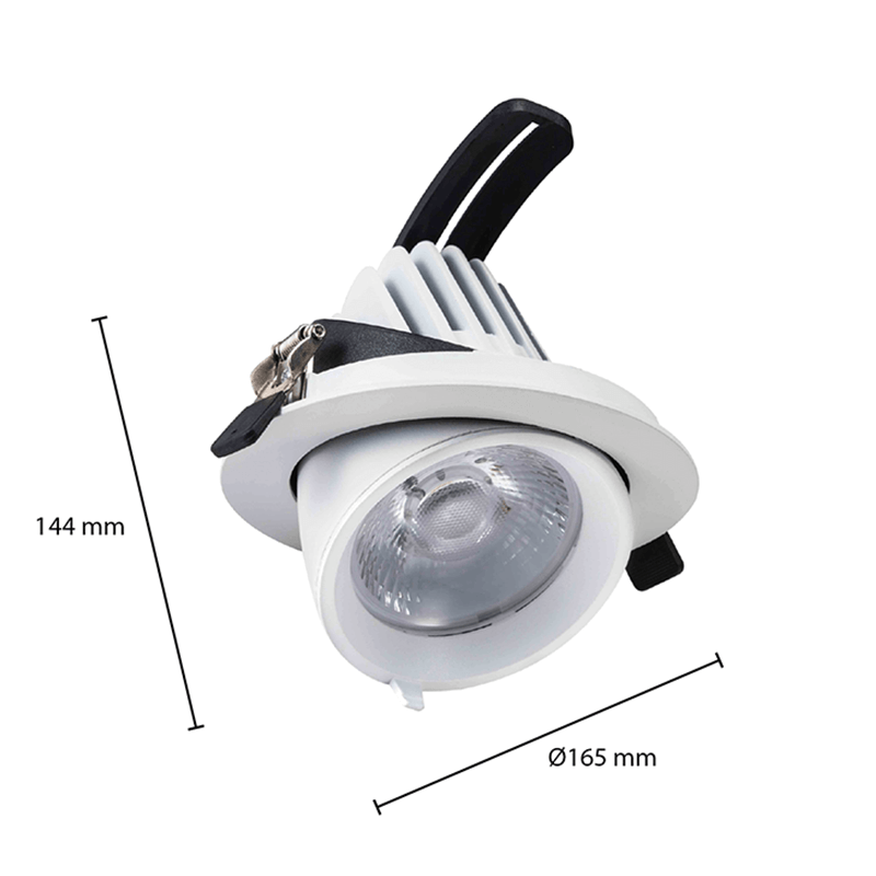 LED DOWNLIGHT KANTELBAAR Ø145 28W WIT CCT-SWITCH
