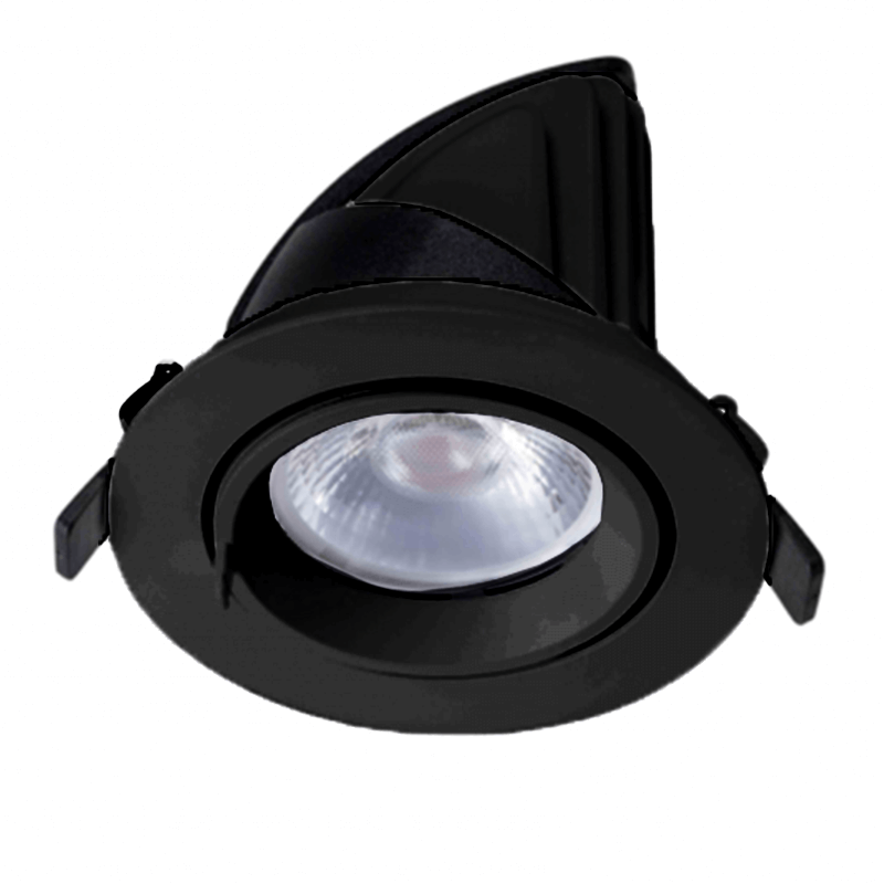 LED Downlight MDRLED® Kantelbaar Ø145 – 30W Zwart CCT-Switch CRI 96 UGR 21