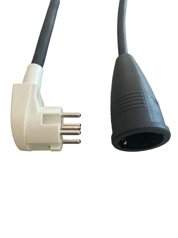 Perilex Adapterstecker Neopren - hitzebeständig - schwarz Länge 0,5 bis 10 Meter. 3x2,5mm Perilex-Verlängerungskabel auf 16A 230V MDR LED®