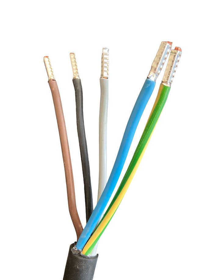 Perilex 25 Ampere 4 Meter 5x 4mm² 5 adriges Perilex Anschlusskabel H07 RN-F Neopren MDRLED®
