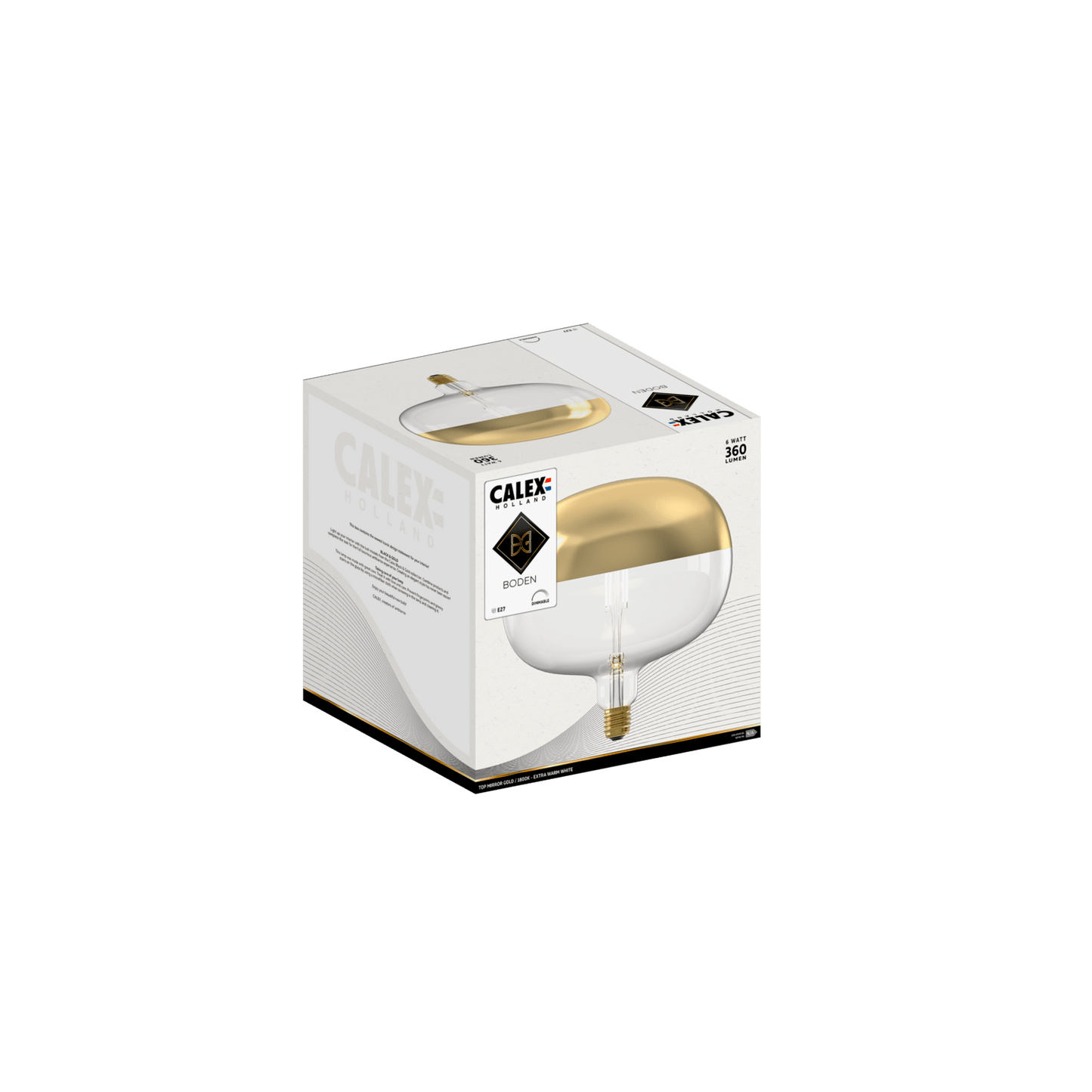 CALEX Kop Spiegel Lamp E27 Filament Boden Goud Warm Wit 6 WATT MDRLED