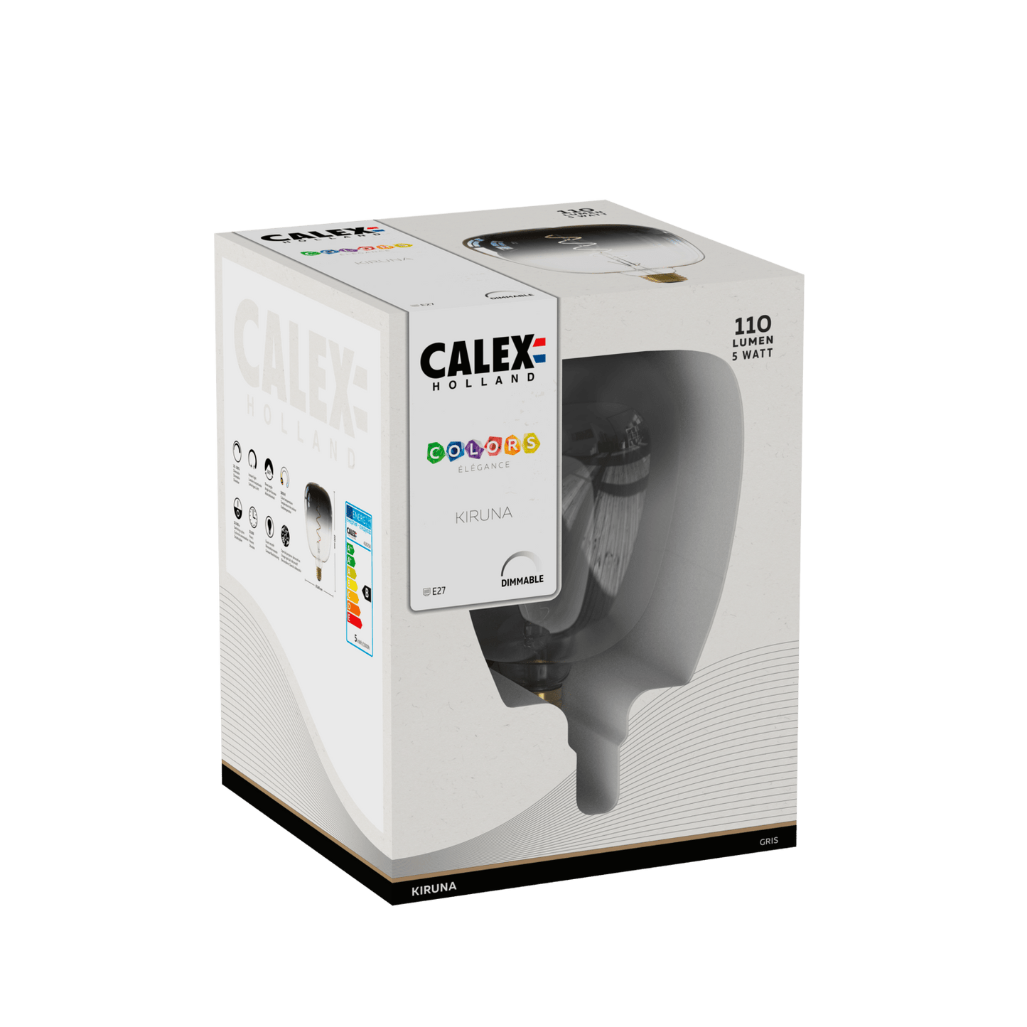 Calex Kiruna Gris LED Lamp - E27 - 5W - Dimbaar MDRLED