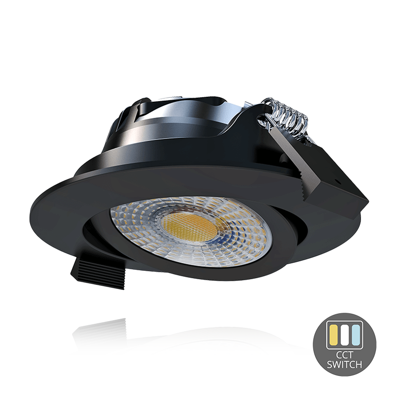LED INBOUWSPOT SLIM-FIT 6W DIM ZWART WHITE SWITCH IP65 MDRLED®
