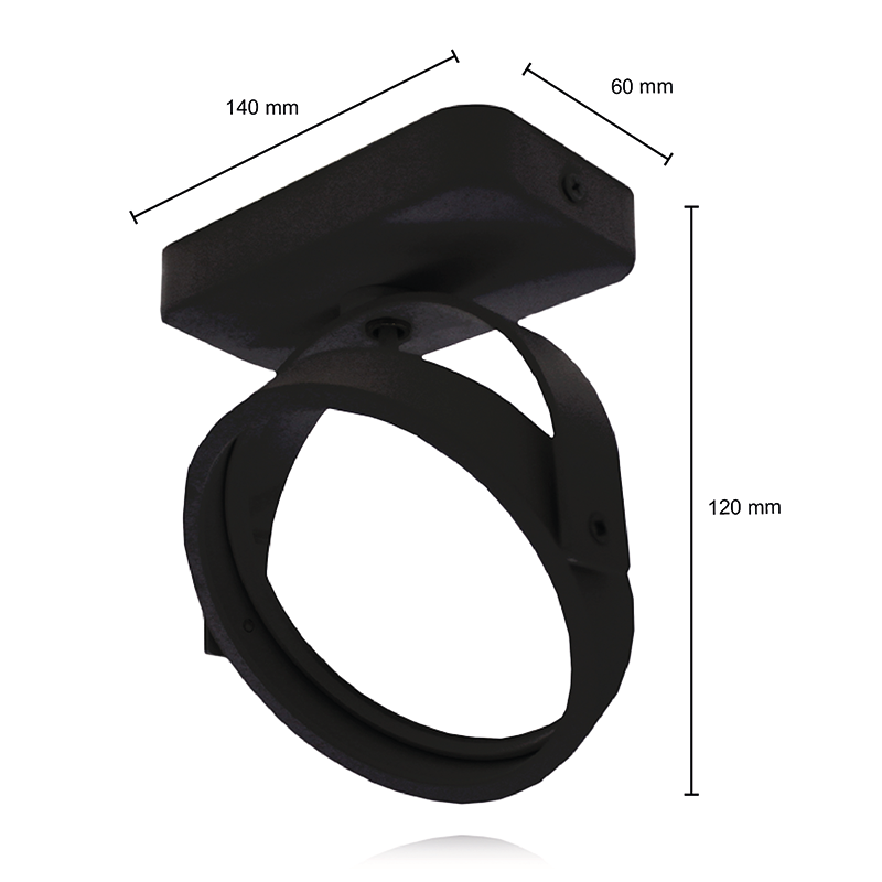 AR111 AUFBAULEUCHTE 1xGU10 FASSUNG SCHWARZ MDRLED®