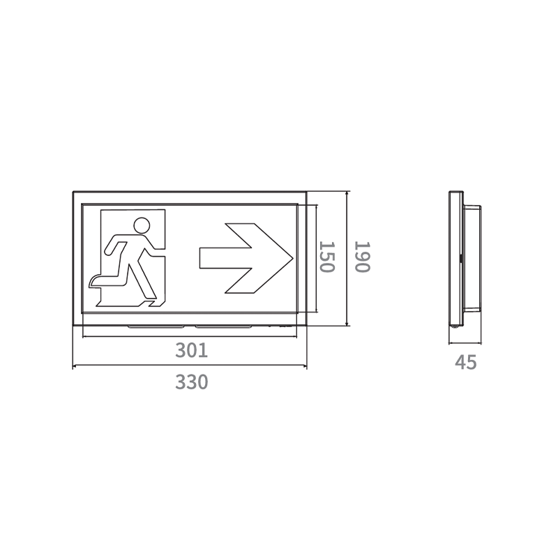 NOODVERLICHTING MUUR INBOUW/OPBOUW 3W ZWART MDRLED®