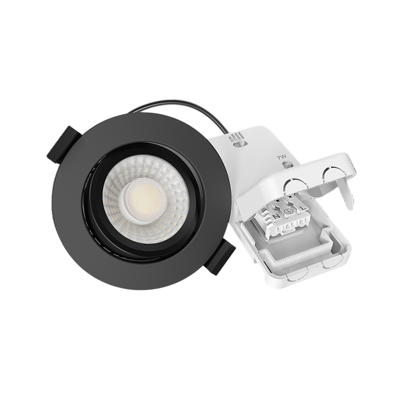 LUNA LED Inbouwspot Zwart 5W/7W Dim to Warm + CCT-Switch IP65 Dimbaar