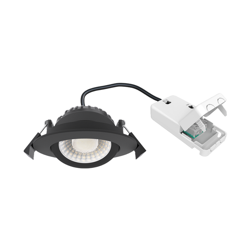 LUNA LED Inbouwspot Zwart 5W/7W Dim to Warm + CCT-Switch IP65 Dimbaar