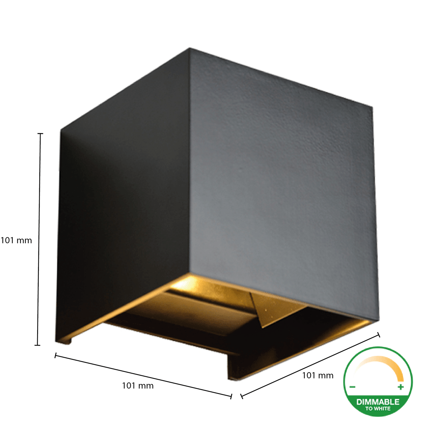 LED Cube 2x3W Dim to Warm SCHWARZ: Einstellbare Stimmungsbeleuchtung für Innen und Außen MDRLED®