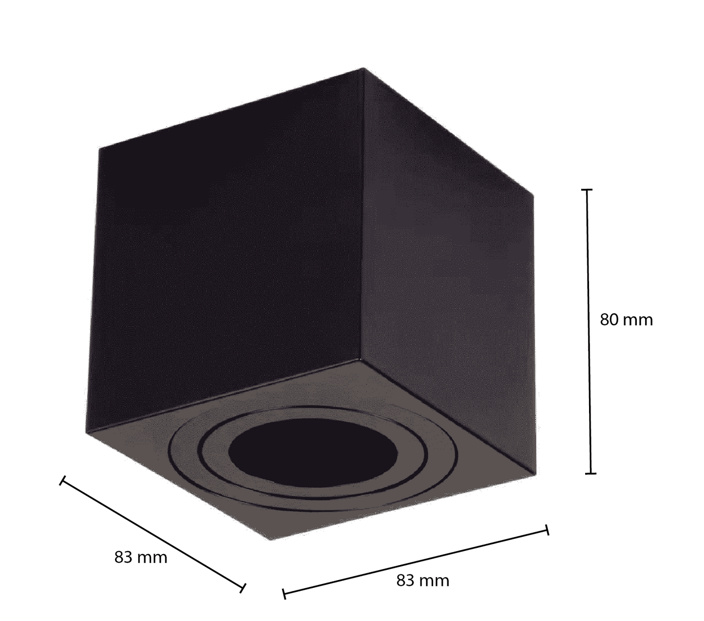 AUFBAUSPOT LED CUBE schwarz GU10 FASSUNG MDR LED®