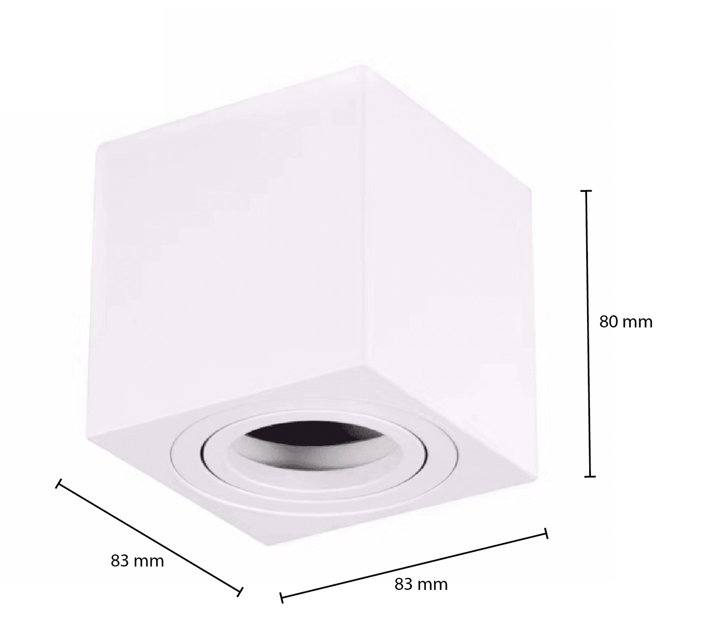 AUFBAU-SPOT MDR LED CUBE WEISS GU10 FASSUNG