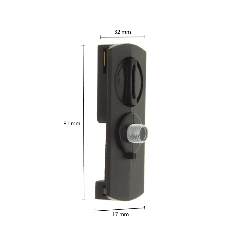1-Phasen-Schienenadapter SLIM FIT Schwarz, Pro Line MDR LED®