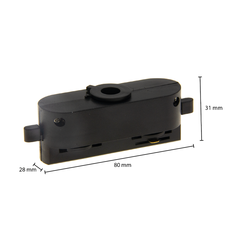 1-Phasen-Schienenadapter Schwarz, Pro Line MDR LED®