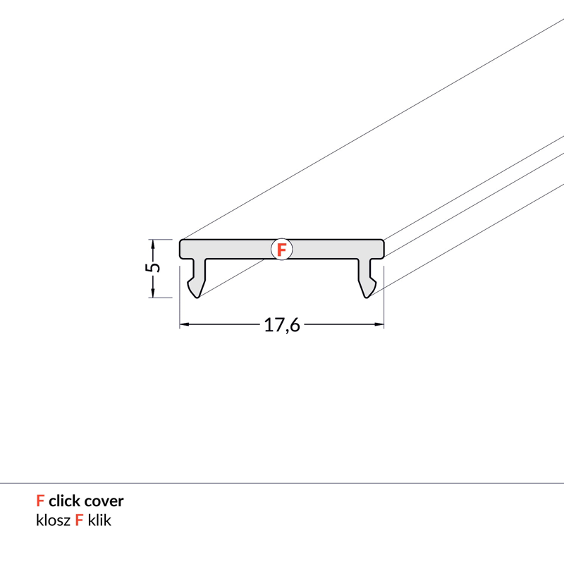 ABDECKUNG KLICK MDR 14MM SCHWARZ 2M MDRLED®