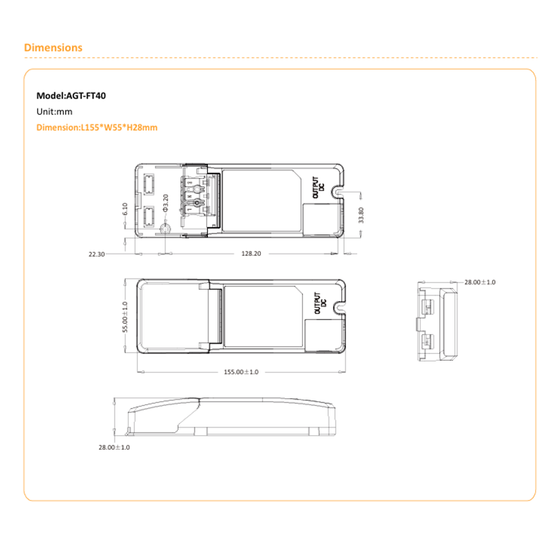AGT KONSTANTSTROM-DIMMBARER TREIBER 700-1000 mA 40 WATT MDRLED®