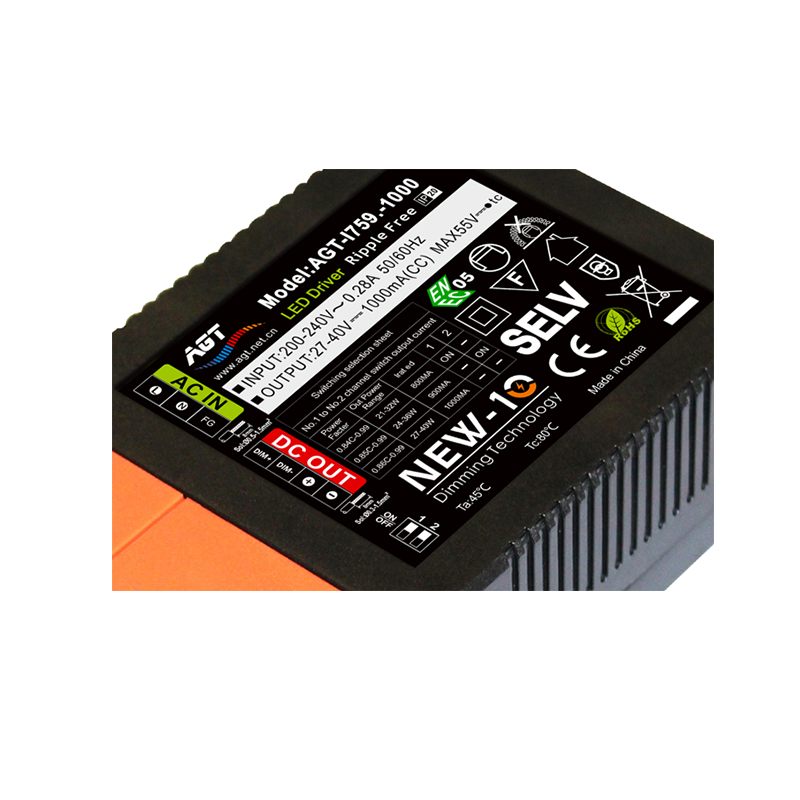 0-10 V | AGT | DIM | LED-TREIBER | 28–40 W UMSCHALTBAR | 3 EBENEN 800-900-1000mA