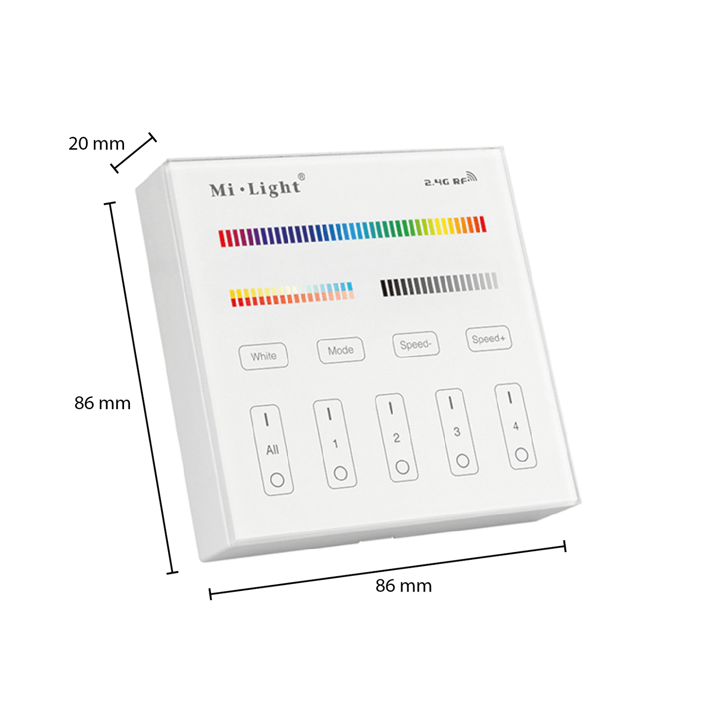 MI-LIGHT AFSTANDSBEDIENING 4 GROEPEN RGB+CCT MDRLED®