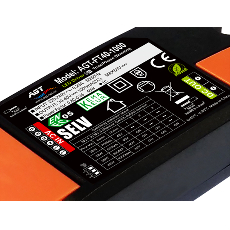 AGT KONSTANTSTROM-DIMMBARER TREIBER 700-1000 mA 40 WATT MDRLED®