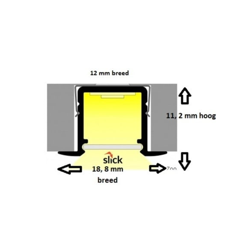 PROFIEL INBOUW SLIM 10MM 2M MDRLED®