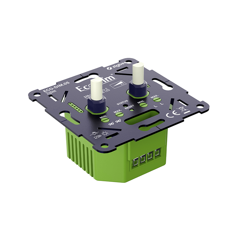 Zigbee LED Dimmer Duo – 2x 0-100W, Faseafsnijding (RC), ECO-DIM.05-ZIGBEE Slimme Verlichting