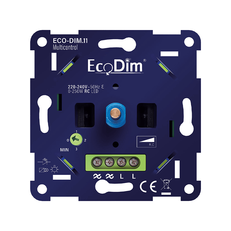 MULTICONTROL LED DIMMER UNIVERSEEL 0-250W FASE AFSNIJDING ECO-DIM.11 MDRLED®