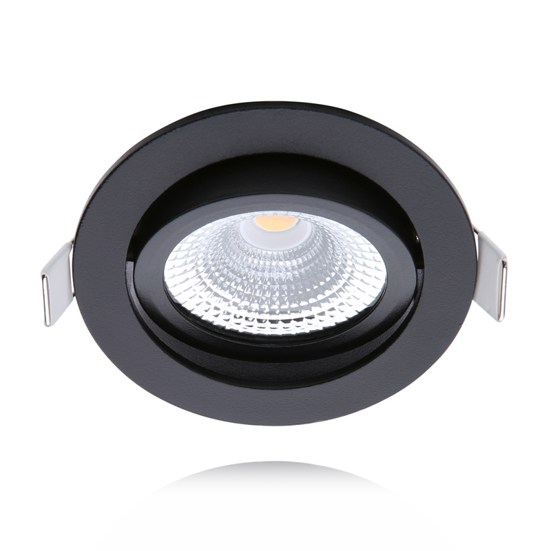 ECODIM ED-10023 LED EINBAUSTRAHLER KLEINE EINBAUTIEFE IP54 ABMESSUNG WARM RUND SCHWARZ 75MM MDRLED®