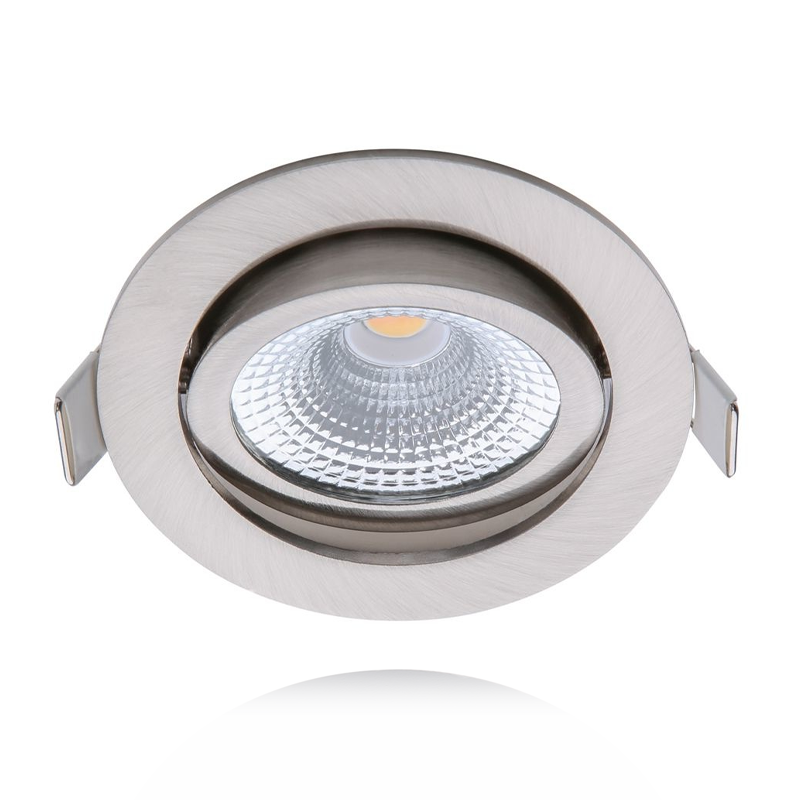ECODIM ED-10030 LED EINBAUSTRAHLER KLEINE EINBAUTIEFE IP54 WARMWEISS RUND EINBAU NICKEL 75MM MDRLED®