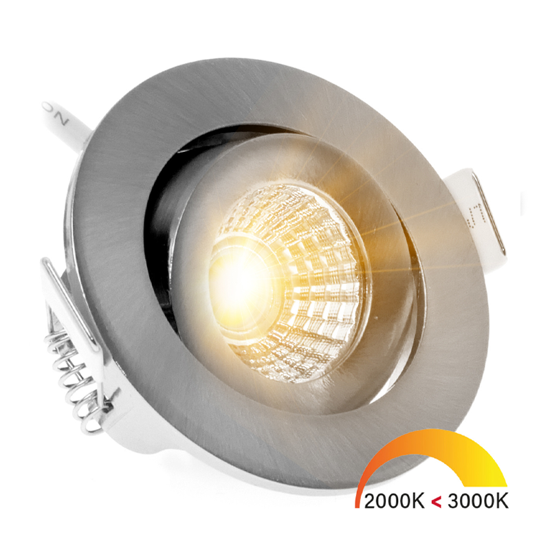 ECODIM ED-10059 LED EINBAUSTRAHLER KLEINE BAUTIEFE IP54 DIM TO WARM RUND EINBAU NICKEL 55MM.MDRLED®
