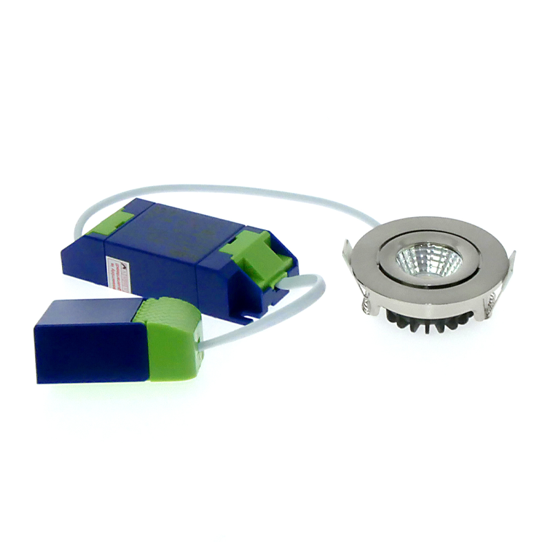 ECODIM ED-10059 LED EINBAUSTRAHLER KLEINE BAUTIEFE IP54 DIM TO WARM RUND EINBAU NICKEL 55MM.MDRLED®