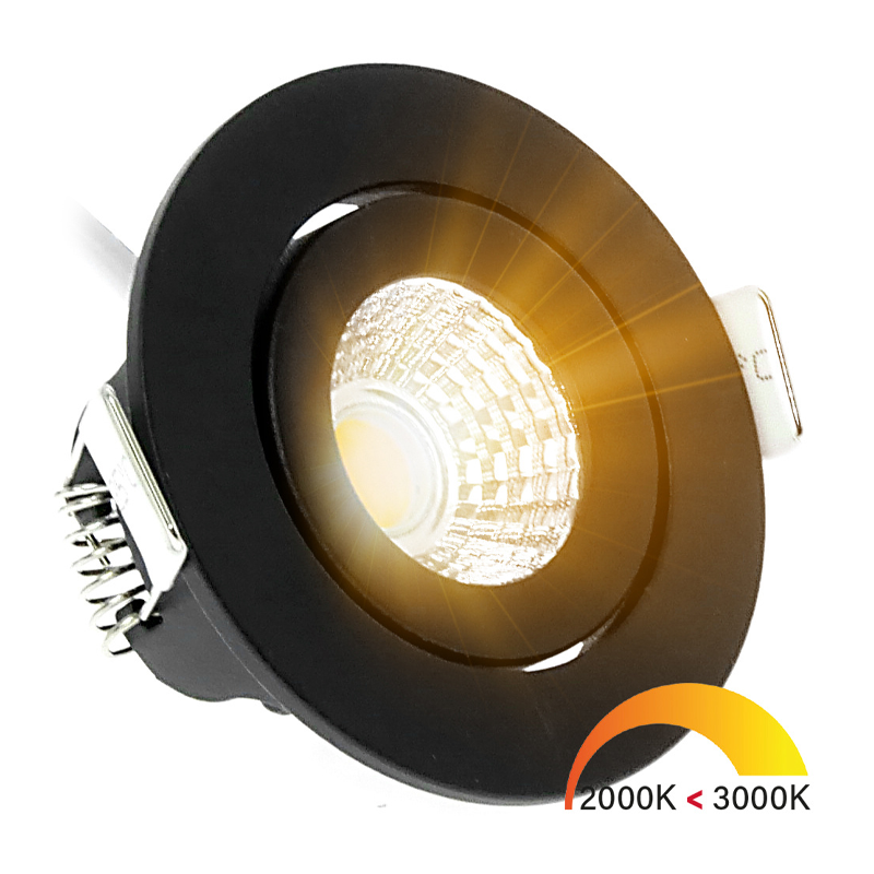 ECODIM ED-10060 LED EINBAUSTRAHLER NIEDRIGE EINBAUTIEFE IP54 DIM TO WARM RUND SCHWARZ 55MM.MDRLED®