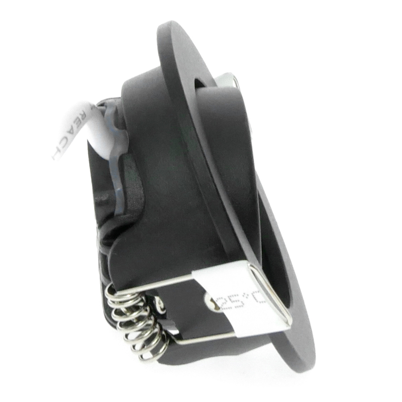 ECODIM ED-10062 LED-Einbaustrahler, geringe Einbautiefe, IP54, Maße zu warm 55 mm. RUNDE SCHWARZE MDRLED®