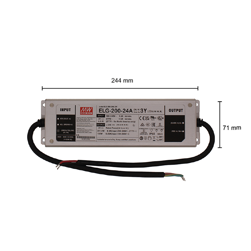 MEANWELL 24V-TREIBER IP65 200W MDRLED®