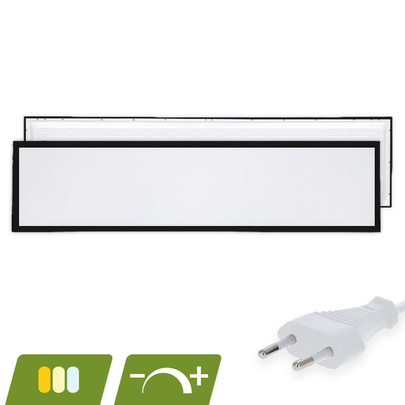 Back-lit LED Paneel 120x30 Zwart 30W Dimbaar – CCT Switch – Incl. Eurosnoer