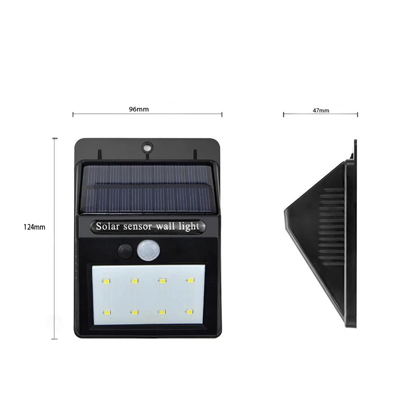 Wandlamp Solar met Sensor – Duurzame Buitenverlichting, 20 LED’s Zonne-energie