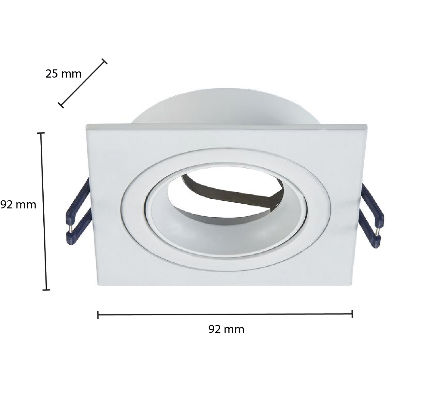 GU10 LEUCHTE 4 SEITIG, NEIGBAR SCHWARZ, WEISS, SILBER MR16 Ø80mm MDRLED®