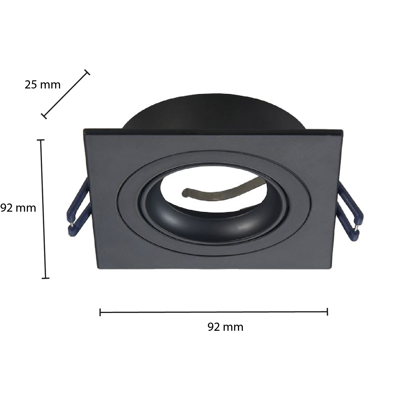 GU10 LEUCHTE 4 SEITIG, NEIGBAR SCHWARZ, WEISS, SILBER MR16 Ø80mm MDRLED®