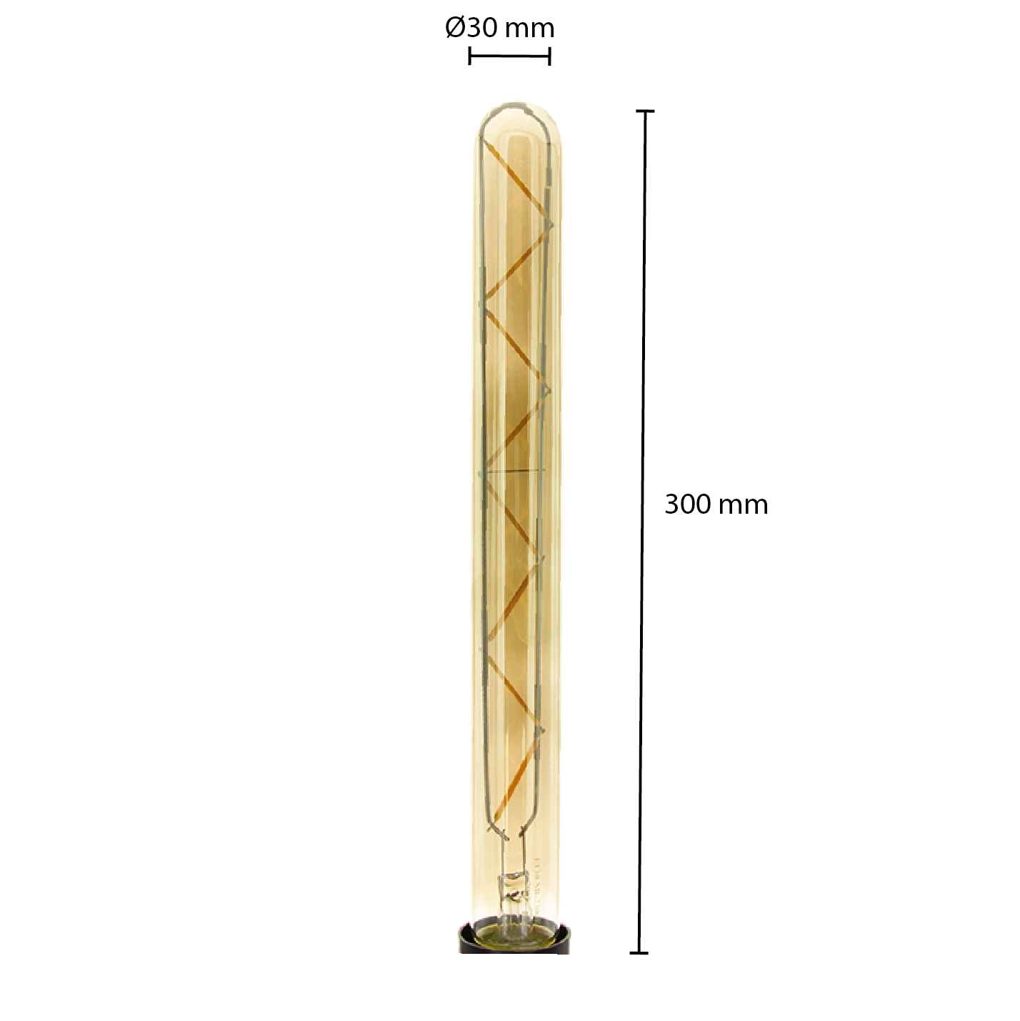 LED-Glühfaden E27, röhrenförmig, rauchfarben, 2300 K, MDRLED®