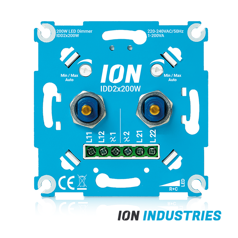 DUO TRIAC LED DIMMER | 2×0.3-200 WATT | ION INDUSTRIES IDD-2X200W