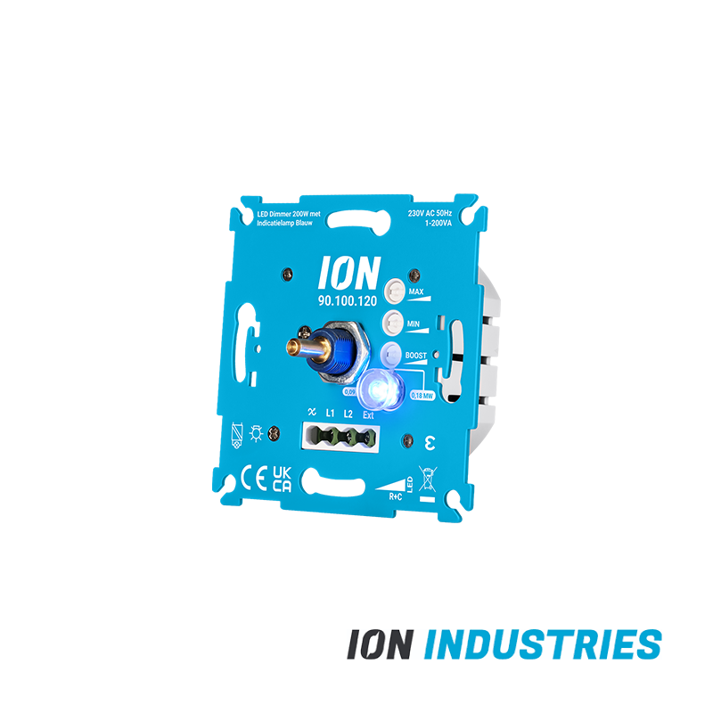 ION INDUSTRIES | LED Dimmer 200 Watt met Indicatielamp Blauw