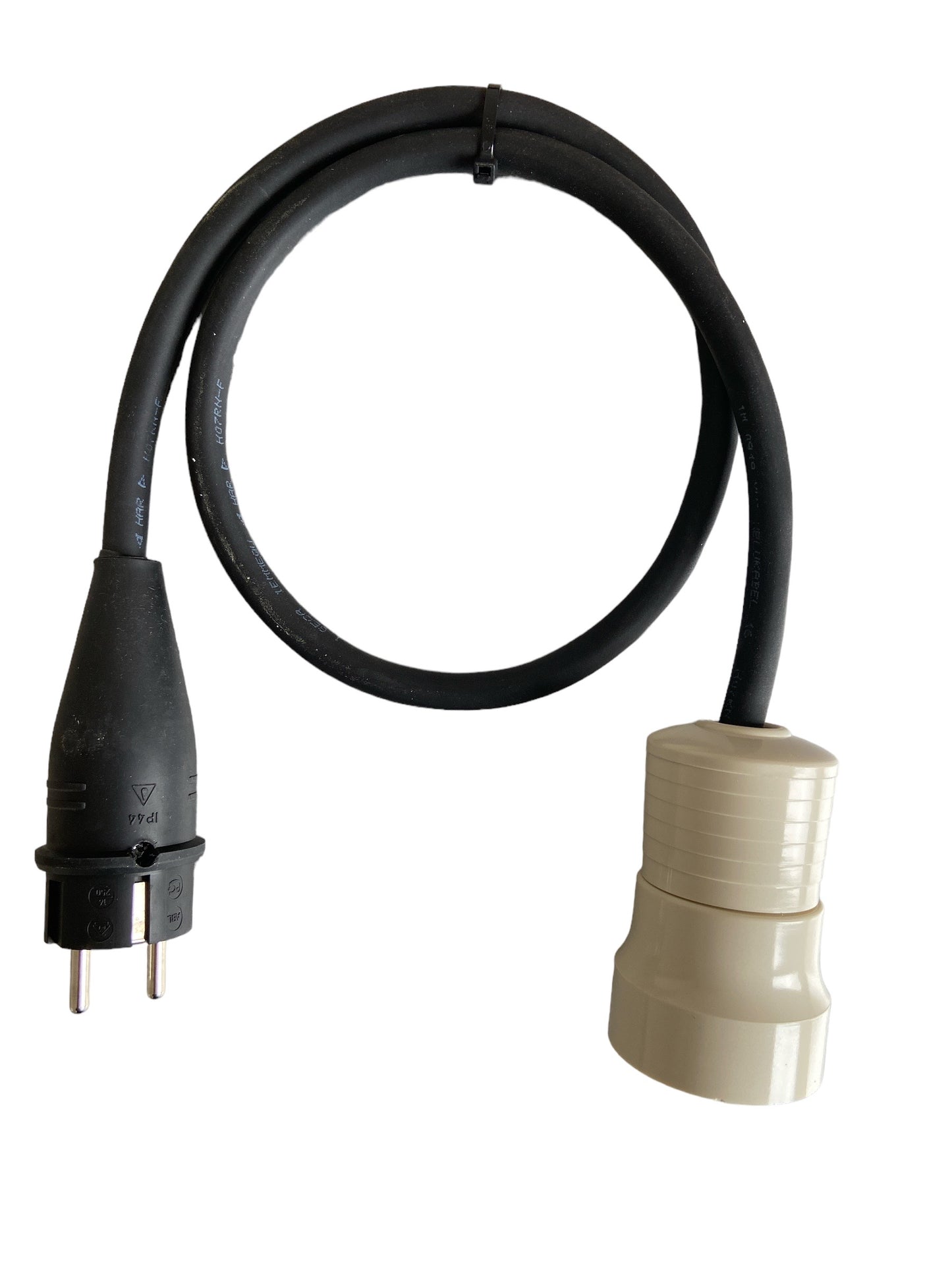 Perilex Verloopstekker 230V – H07RN-F Neopreen 3x2.5mm Zwart | Stekker naar Perilex Contrastekker