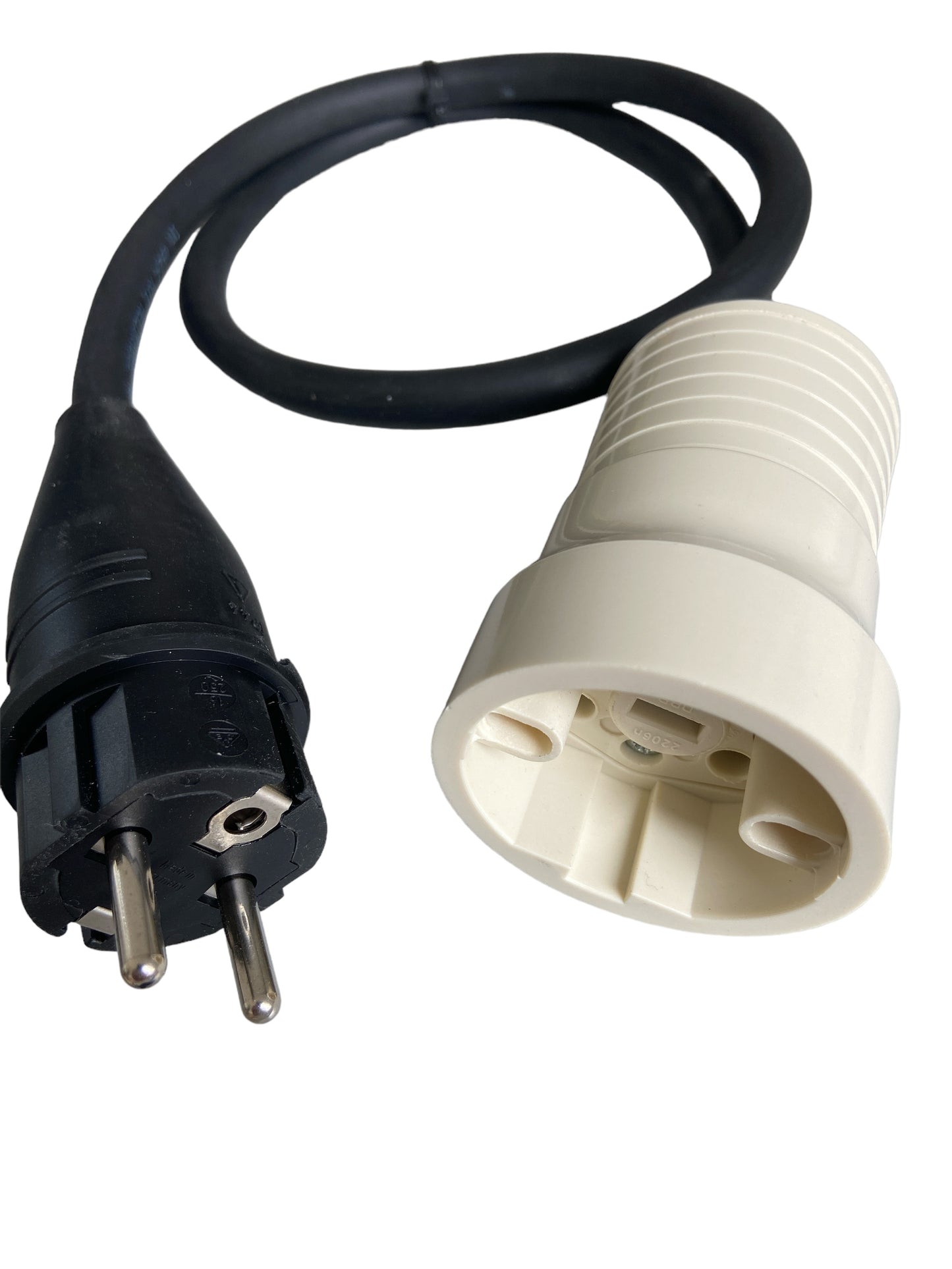 Perilex Verloopstekker 230V – H07RN-F Neopreen 3x2.5mm Zwart | Stekker naar Perilex Contrastekker