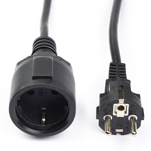 Verlengsnoer 5 meter (3x 1.50 mm², Zwart) 3600 Watt MDRLED®