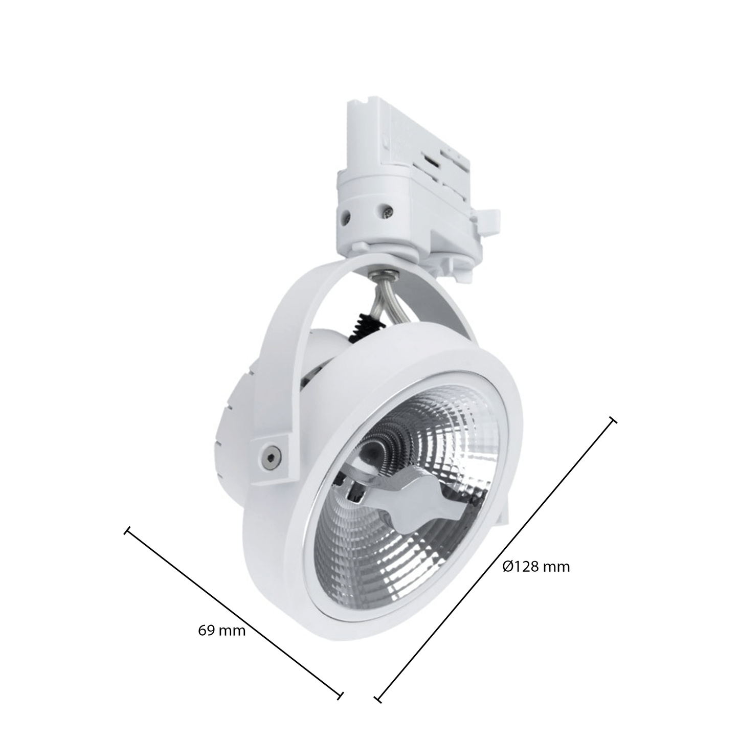 3-FASE RAILSPOT 15W WIT DIMBAAR 2700K-4000K MDRLED